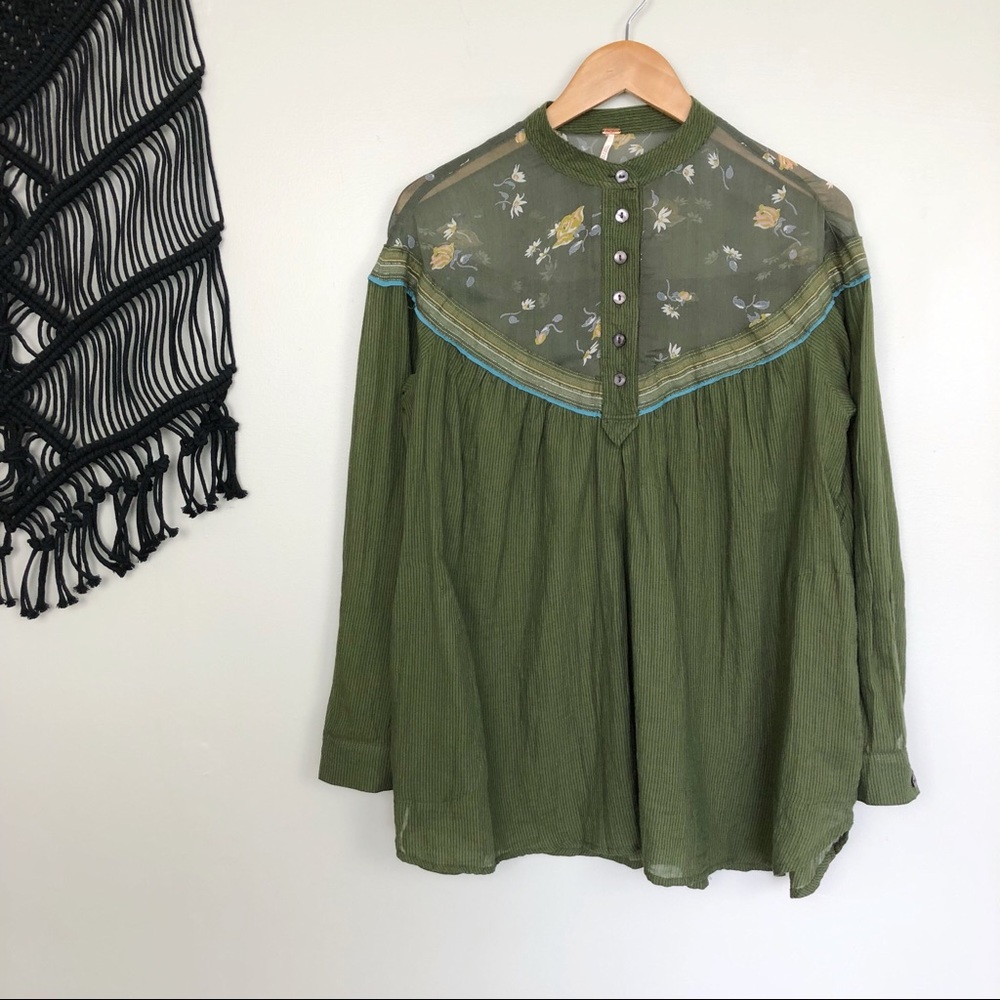 Free People Hearts & Colors Top In Green - Picture 3 of 7